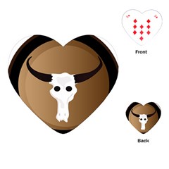 Logo The Cow Animals Playing Cards (Heart) 