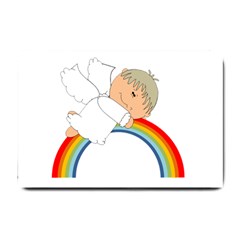 Angel Rainbow Cute Cartoon Angelic Small Doormat  by Nexatart