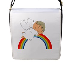 Angel Rainbow Cute Cartoon Angelic Flap Messenger Bag (l)  by Nexatart