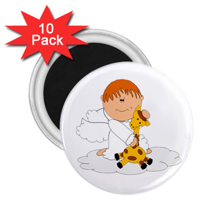 Pet Giraffe Angel Cute Boy 2.25  Magnets (10 pack) 