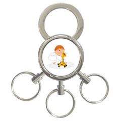 Pet Giraffe Angel Cute Boy 3-ring Key Chains by Nexatart