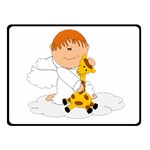 Pet Giraffe Angel Cute Boy Fleece Blanket (Small) 50 x40  Blanket Front