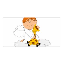 Pet Giraffe Angel Cute Boy Satin Shawl by Nexatart