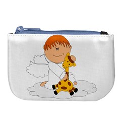 Pet Giraffe Angel Cute Boy Large Coin Purse by Nexatart