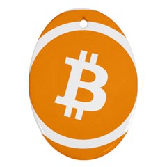 Bitcoin Cryptocurrency Currency Oval Ornament (two Sides) by Nexatart