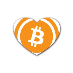 Bitcoin Cryptocurrency Currency Heart Coaster (4 Pack)  by Nexatart