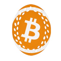 Bitcoin Cryptocurrency Currency Oval Filigree Ornament (two Sides) by Nexatart