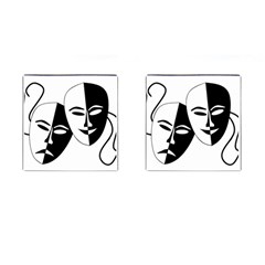 Theatermasken Masks Theater Happy Cufflinks (square)