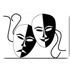 Theatermasken Masks Theater Happy Large Doormat  by Nexatart