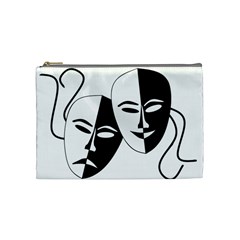 Theatermasken Masks Theater Happy Cosmetic Bag (medium)  by Nexatart