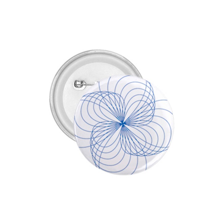 Blue Spirograph Pattern Drawing Design 1.75  Buttons