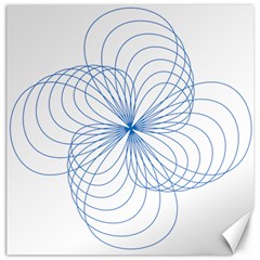 Blue Spirograph Pattern Drawing Design Canvas 16  X 16   by Nexatart