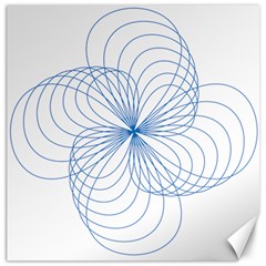 Blue Spirograph Pattern Drawing Design Canvas 20  X 20   by Nexatart