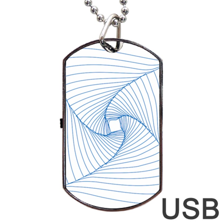 Spirograph Pattern Drawing Design Dog Tag USB Flash (Two Sides)