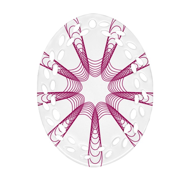 Spirograph Pattern Circle Design Ornament (Oval Filigree)