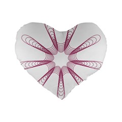 Spirograph Pattern Circle Design Standard 16  Premium Flano Heart Shape Cushions by Nexatart