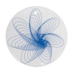 Spirograph Pattern Drawing Design Blue Ornament (Round) Front