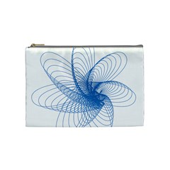 Spirograph Pattern Drawing Design Blue Cosmetic Bag (medium)  by Nexatart