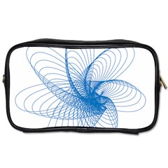 Spirograph Pattern Drawing Design Blue Toiletries Bags by Nexatart