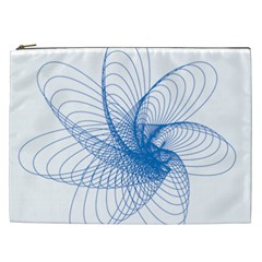 Spirograph Pattern Drawing Design Blue Cosmetic Bag (xxl)  by Nexatart