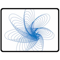 Spirograph Pattern Drawing Design Blue Double Sided Fleece Blanket (large)  by Nexatart