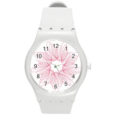 Spirograph Pattern Drawing Design Round Plastic Sport Watch (m)