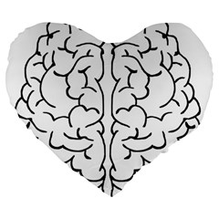 Brain Mind Gray Matter Thought Large 19  Premium Heart Shape Cushions by Nexatart