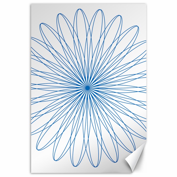 Spirograph Pattern Circle Design Canvas 12  x 18  