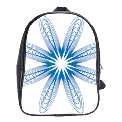 Blue Spirograph Pattern Circle Geometric School Bags (xl)  by Nexatart