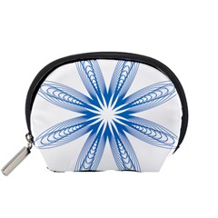 Blue Spirograph Pattern Circle Geometric Accessory Pouches (small)  by Nexatart