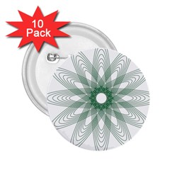 Spirograph Pattern Circle Design 2 25  Buttons (10 Pack) 
