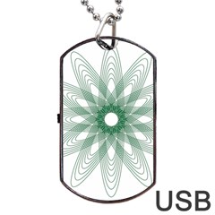 Spirograph Pattern Circle Design Dog Tag Usb Flash (one Side) by Nexatart