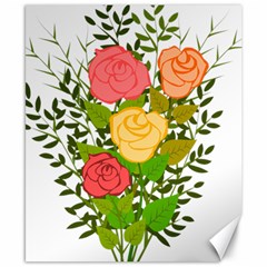 Roses Flowers Floral Flowery Canvas 8  X 10  by Nexatart