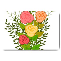 Roses Flowers Floral Flowery Large Doormat  by Nexatart