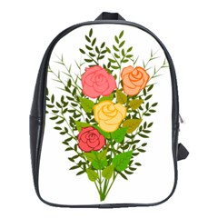 Roses Flowers Floral Flowery School Bags (xl) 