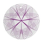 Purple Spirograph Pattern Circle Geometric Round Ornament (Two Sides) Front