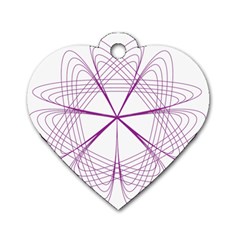 Purple Spirograph Pattern Circle Geometric Dog Tag Heart (two Sides) by Nexatart