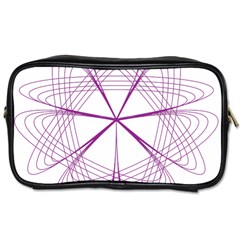 Purple Spirograph Pattern Circle Geometric Toiletries Bags 2-side