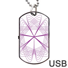 Purple Spirograph Pattern Circle Geometric Dog Tag Usb Flash (two Sides) by Nexatart