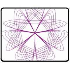 Purple Spirograph Pattern Circle Geometric Double Sided Fleece Blanket (medium) 