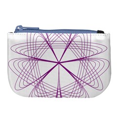 Purple Spirograph Pattern Circle Geometric Large Coin Purse by Nexatart