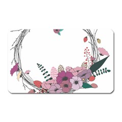 Flowers Twig Corolla Wreath Lease Magnet (rectangular) by Nexatart