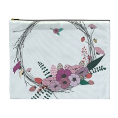 Flowers Twig Corolla Wreath Lease Cosmetic Bag (xl) by Nexatart