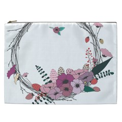 Flowers Twig Corolla Wreath Lease Cosmetic Bag (xxl) 