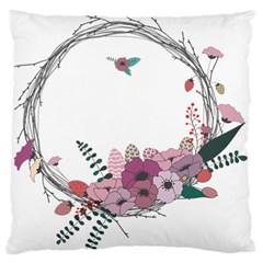 Flowers Twig Corolla Wreath Lease Standard Flano Cushion Case (one Side) by Nexatart