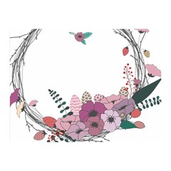 Flowers Twig Corolla Wreath Lease Double Sided Flano Blanket (mini) 