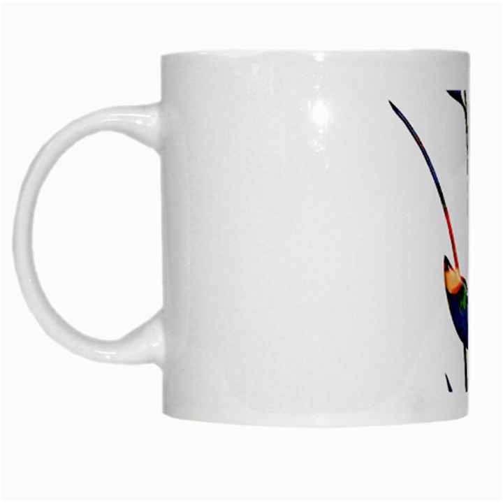 Flora Abstract Scrolls Batik Design White Mugs