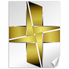 Logo Cross Golden Metal Glossy Canvas 12  x 16  