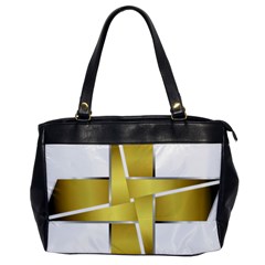 Logo Cross Golden Metal Glossy Office Handbags