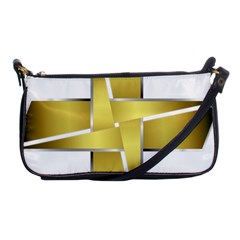 Logo Cross Golden Metal Glossy Shoulder Clutch Bags